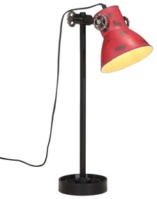 vidaXL Candeeiro de secretária 25 W 15x15x55cm E27 vermelho desgastado