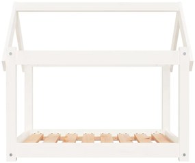 Cama para cães 81x60x70 cm madeira de pinho maciça branco