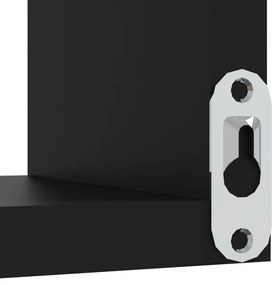 Estantes de canto p/ parede 2 pcs derivados de madeira preto