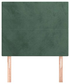 Cabeceira de cama 2 pcs veludo 80x5x78/88 cm verde-escuro