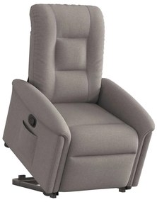 vidaXL Poltrona reclinável elevatória tecido cinzento-acastanhado