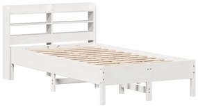Cama sem colchão 100x200 cm madeira de pinho maciça branco