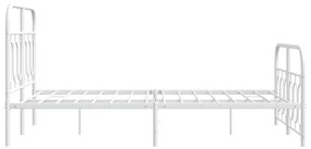 Estrutura de cama com cabeceira e pés 120x200 cm metal branco