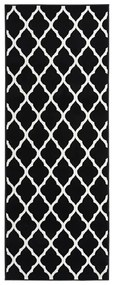 vidaXL Passadeira 100x350 cm polipropileno preto e branco