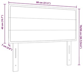 Cabeceira vidaXL Design Linhas Cinza Escuro 80 cm Tecido