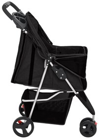 Carrinho dobrável para cães 80x46x98 cm tecido oxford preto