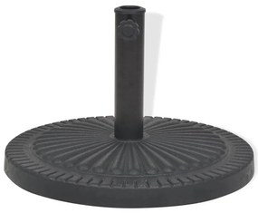 Base para guarda-sol em resina redondo preto 14 kg
