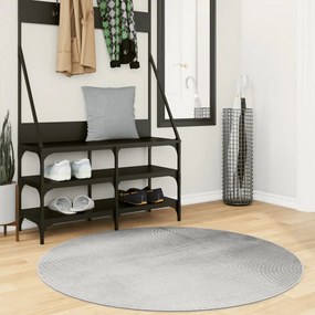 vidaXL Tapete de pelo curto IZA visual escandinavo Ø 120 cm cinzento