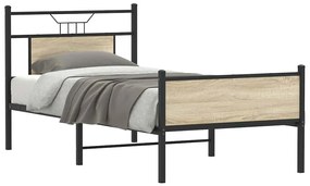 vidaXL Estrutura cama s/ colchão derivados de madeira carvalho sonoma