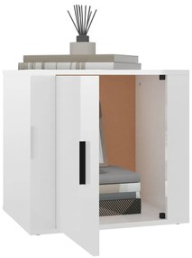Mesas de cabeceira 2 pcs 50x39x47 cm branco brilhante