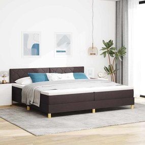 vidaXL Cama Box Spring com Colchão Castanha 200x200 cm Tecido