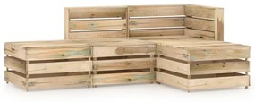 vidaXL 4 pcs conjunto lounge de jardim pinho impregnado verde