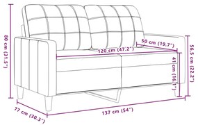 Sofá de 2 lugares 120 cm veludo verde-escuro