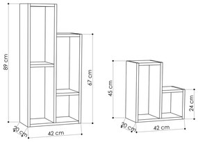 Estante Sule – Branco – 42x89x20 cm e 42x45x20 cm