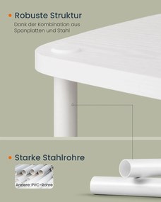 Móvel TV 110 x 35 x 46 cm para televisores até 50 polegadas em aglomerado de madeira, aço branco