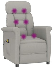 Cadeira de Massagem vidaXL Cinza Claro em Tecido Microfibra