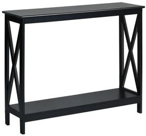 Mesa de console estreita industrial de 2 níveis com prateleira de armazenamento para entrada - branca