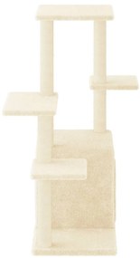 Árvore para gatos c/ postes arranhadores sisal 97,5 cm creme