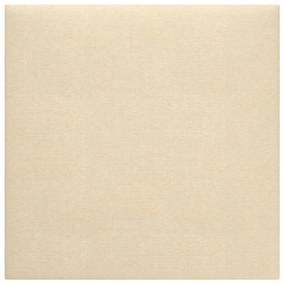Painel de parede 12 pcs 30x30 cm tecido 1,08 m² cor creme