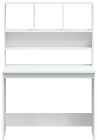 Secretária c/ prateleiras 102x45x148cm derivados madeira branco
