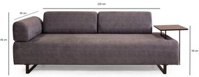 **** Sofá-cama 3 lugares Infinity – Antracite – 220x90x80 cm

**
