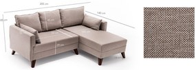 Sofá-Cama de Canto Bella – Creme – 205 x 85 x 140 cm