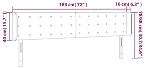 Cabeceira de cama c/ luzes LED tecido 183x16x78/88 cm cor creme