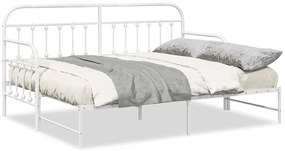 Estrutura de Daybed vidaXL com Cama de Rodízio Branca 75x190 cm Aço