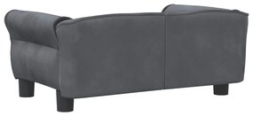 Cama para cães 70x45x30 cm veludo cinzento-escuro