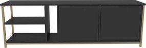 Móvel TV Primrose – Anthracite e Dourado – 160 cm x 35,3 cm x 50,8 cm