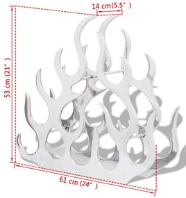 Suporte/cremalheira do vinho de alumínio para 11 garrafas, prateado