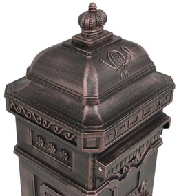Caixa correio coluna estilo vintage alumínio inoxidável bronze