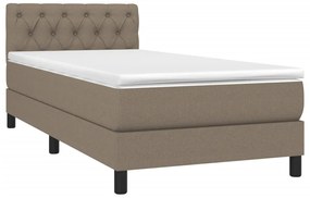 Cama com molas/colchão 80x200 cm tecido castanho-acinzentado