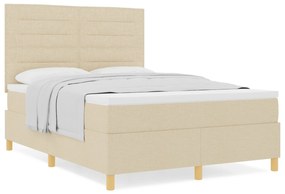 Cama Box Spring com Colchão Creme 160x200 cm Tecido