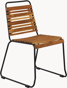 Cadeiras de jantar empilháveis para jardim em madeira de acácia Bois, conjunto de 2