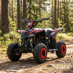 Mini moto 4 elétrica infantil - VOLT 1000 W 36 V, com 3 velocidades reguláveis, c/ marcha atrás Vermelha
