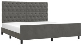 Estrutura de cama sem colchão 160x200 cm veludo cinzento-escuro