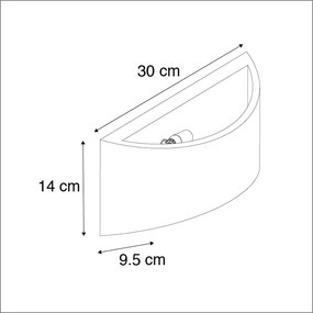 Candeeiro de parede industrial cinzento em betão - Creil Industrial