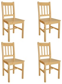 Cadeiras de jantar 4 pcs madeira de pinho