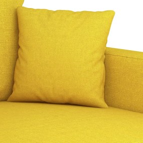 4 pcs conjunto de sofás com almofadas tecido amarelo-claro