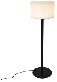Candeeiro de Pé Moderno para Exterior Preto com Abajur Branco IP44 - Mississippi Moderno