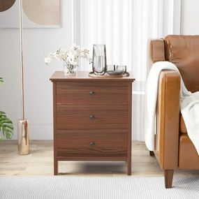 Mesinha de cabeceira com 3 gavetas 56 x 45 x 66 cm cor nogueira