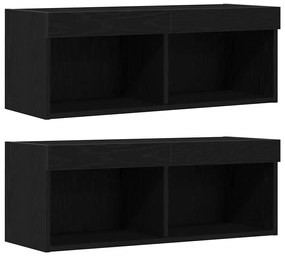 Armário para TV LED vidaXL Carvalho Preto 30.5x30x102 cm Madeira Engen