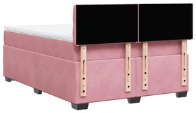 Cama com molas/colchão 140x200 cm veludo rosa