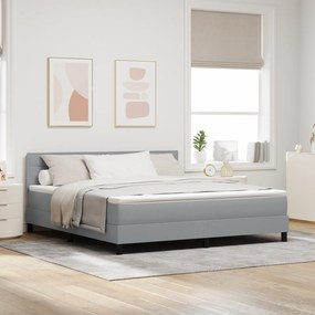 vidaXL Cama Box com Colchão Cinza Claro 180x200 cm Tecido