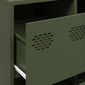 Aparador 135x39x103,5 cm aço laminado a frio verde-azeitona