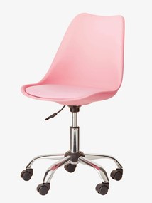 Cadeira de secretária com rodas, especial primária rosa medio liso