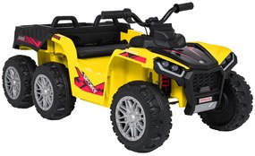 Moto 4 elétrica para crianças 12V 4x4 Sport TX ATV, Rodas Espuma EVA, assento couro ecológico Amarela