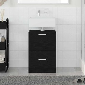 vidaXL Gabinete de Pia Preto 40x37x59 cm Madeira Engenheirada
