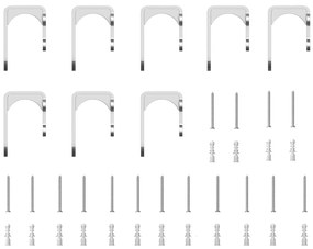 Kit ferragens p/ porta deslizante 366cm aço inoxidável prateado